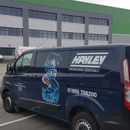Hayley Worcester van parked outside branch