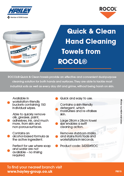 ROCOL Hand Cleaning Towels Product Bulletin
