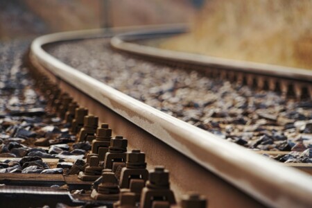 Railway rails going off into the distance