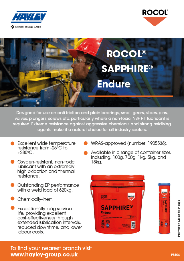 Rocol Sapphire Endure Product Bulletin
