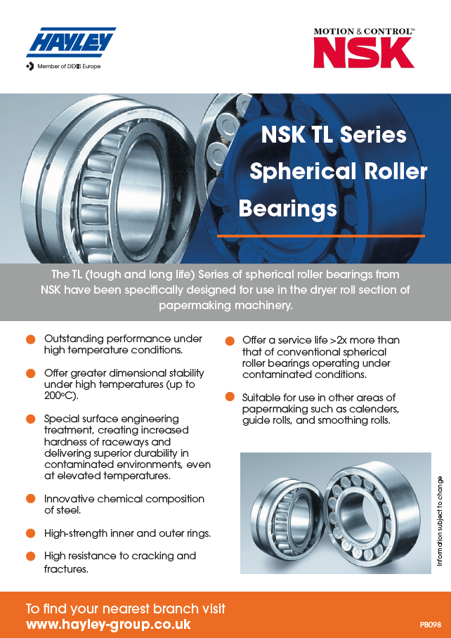NSK Bearings TL Series Spherical Roller Bearings