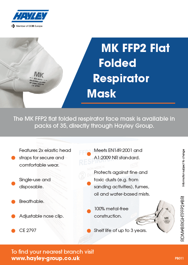 MK FFP2 Flat Folded Respirator Mask Product Bulletin