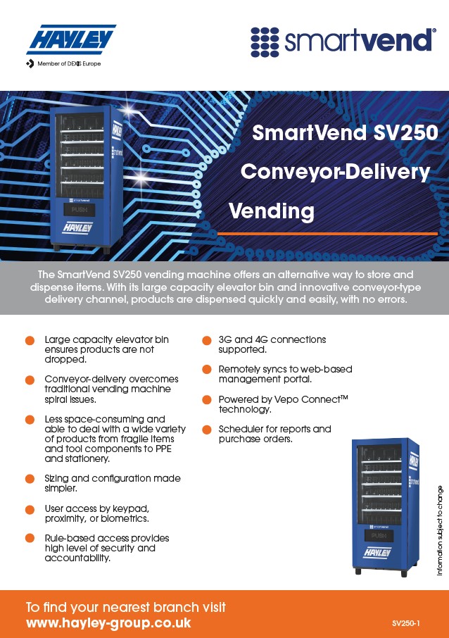 Smartvend SV250 Product Bulletin