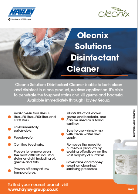 Oleonix Disinfectant Cleaner Product Bulletin