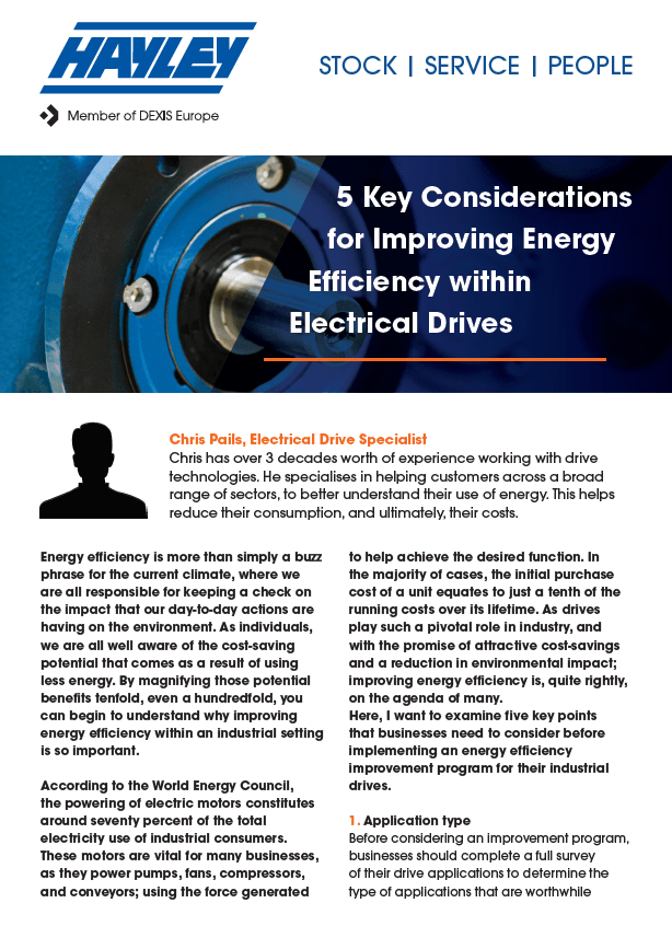 Energy Efficiency Within Electrical Drives Discussion