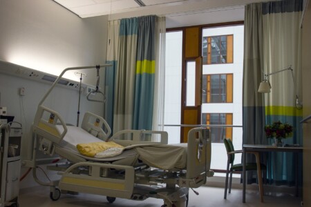 hospital bed on hospital ward