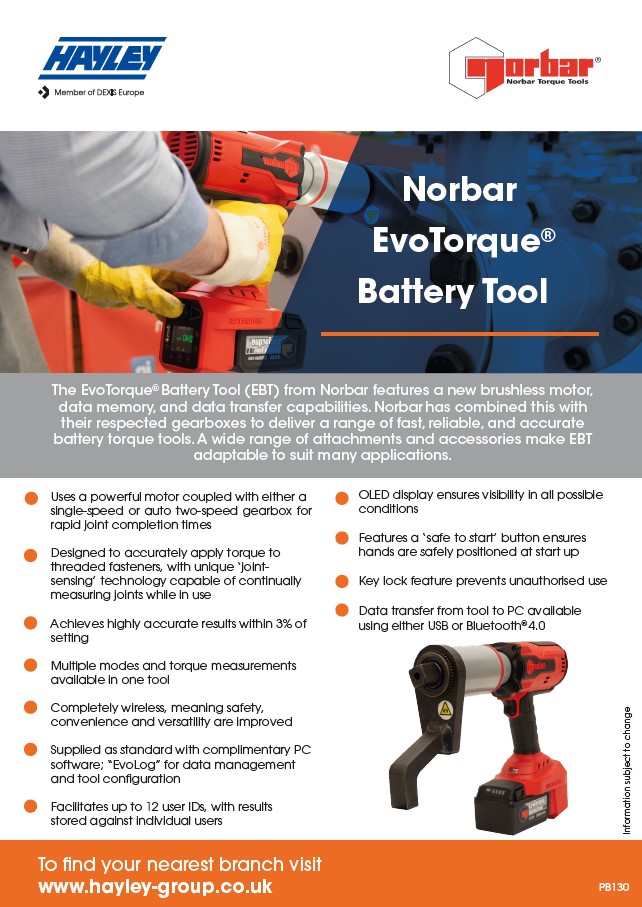 Norbar Evotorque Battery Tool (ebt)