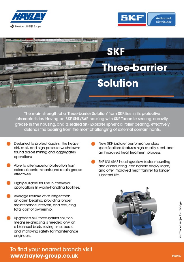 SKF Three Barrier Solution Product Bulletin