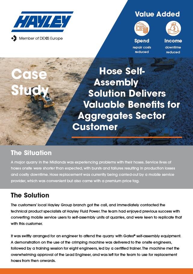 Hose Self Assembly For Aggregates Customer Case Study