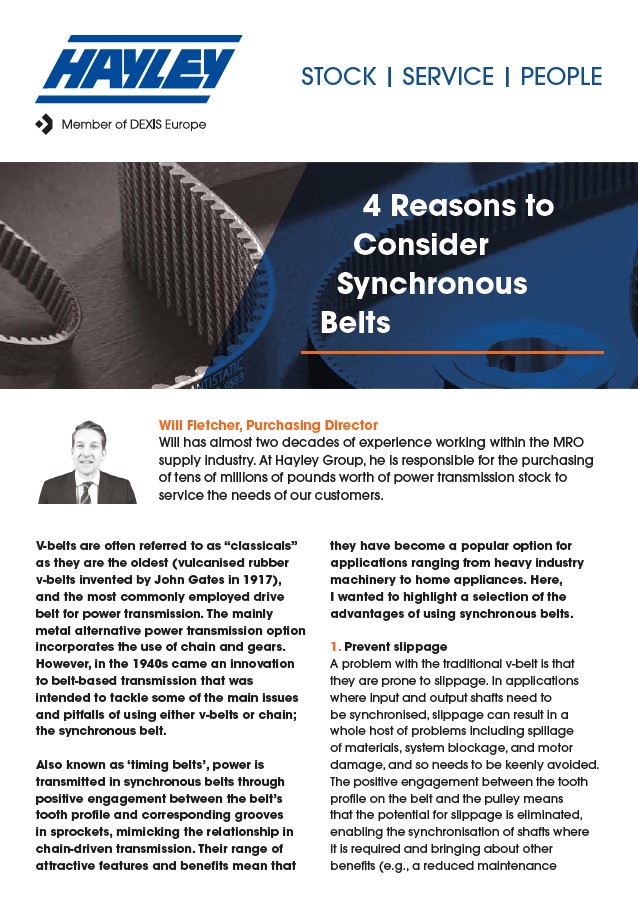 4 Reasons To Consider Synchronous Belts
