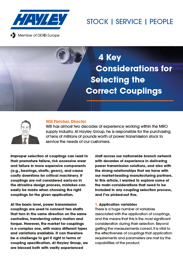 4 Key Considerations For Selecting The Correct Couplings
