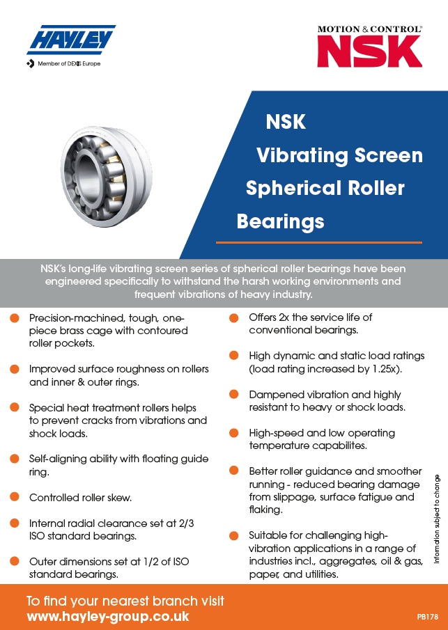 Nsk Spherical Roller Bearings For Vibrating Screens