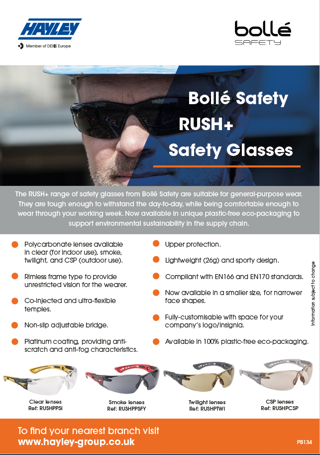 Bolle Rush+ safety glasses