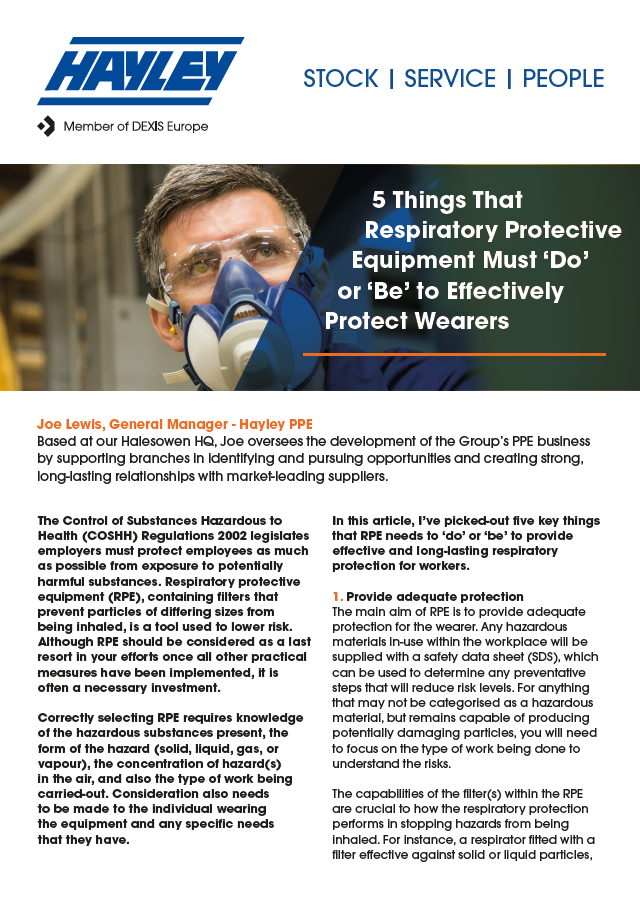 Respiratory Protective Equipment Discussion