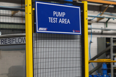 Hayley 24/7 pump refurbishment test area sign