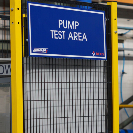 Hayley 24/7 pump refurbishment test area sign