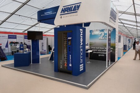 hayley group stand at hillhead 2022 with road 2 net zero logo prominently displayed