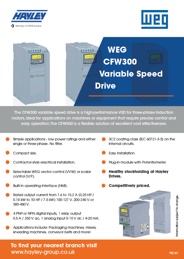 WEG CFW300 Variable Speed Drive