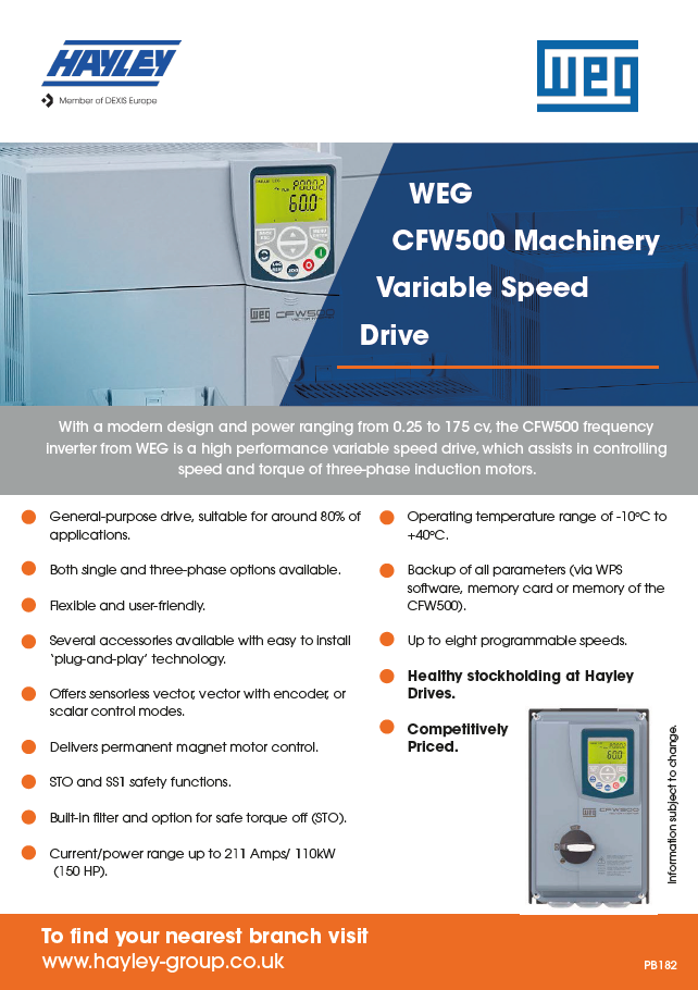 WEG CFW500 Machinery Variable Speed Drive