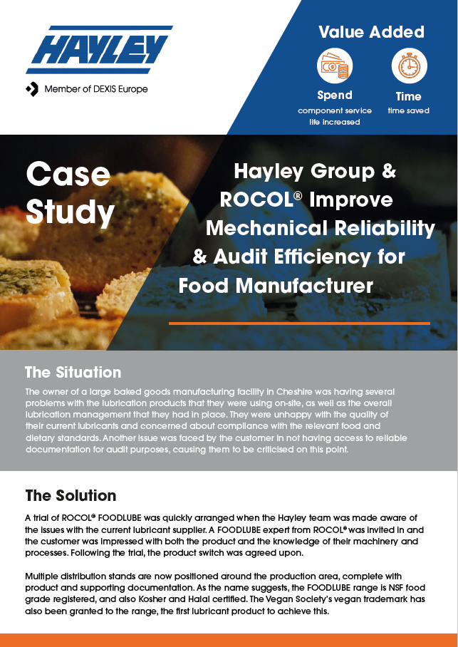 ROCOL food manufacturer case study audit and reliability