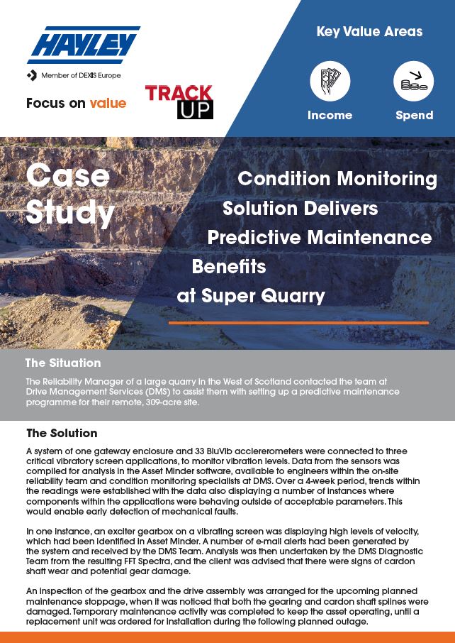 case study about quarry and condition monitoring