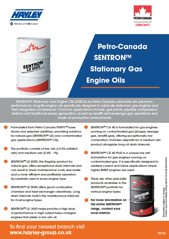 Petro-Canada SENTRON product bulletin by Hayley