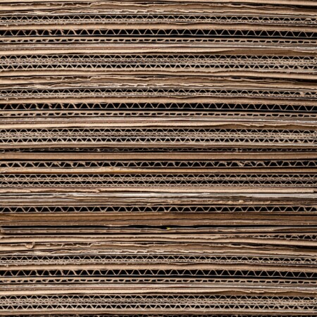 corrugated cardboard packaging stacked horizontally