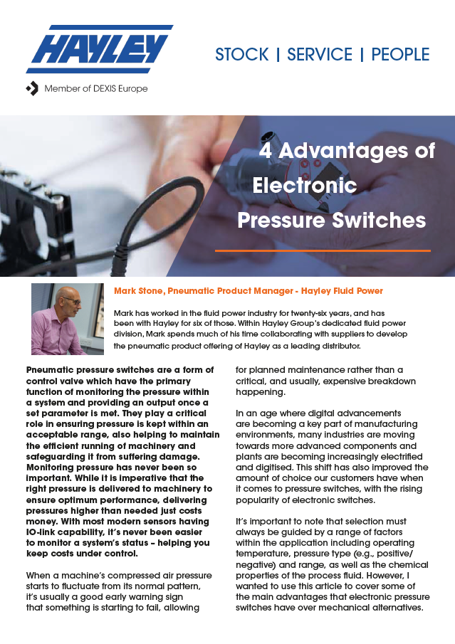 4 Advantages Of Electronic Pressure Switches