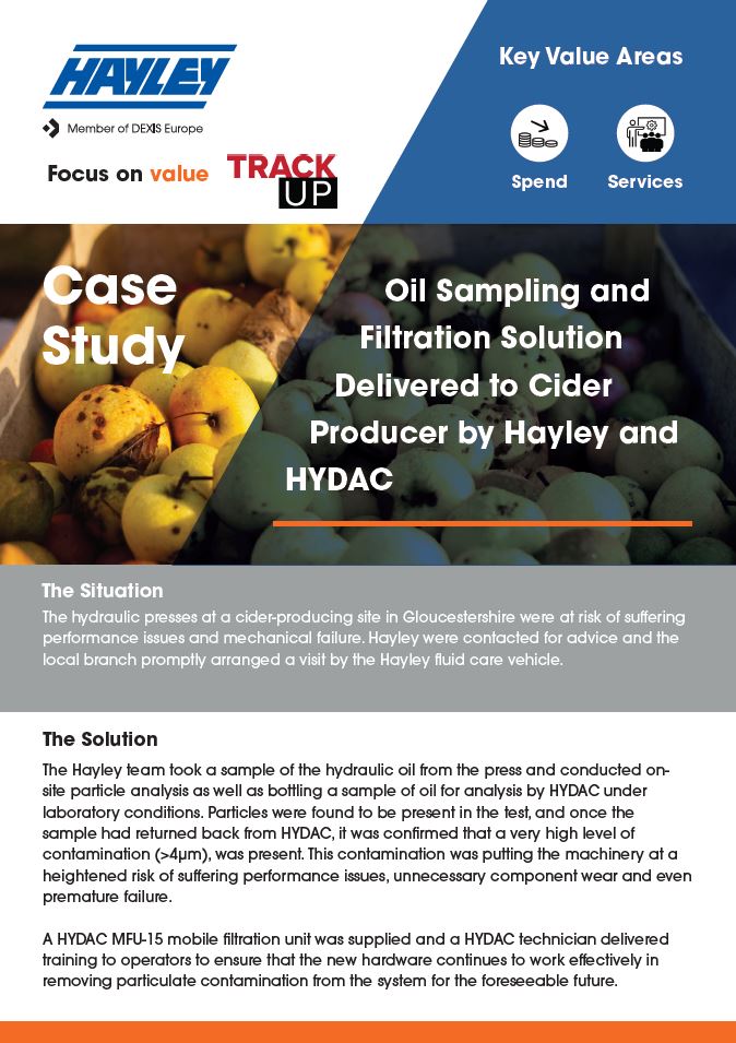 case study number cs166 cider producer oil sampling and filtration