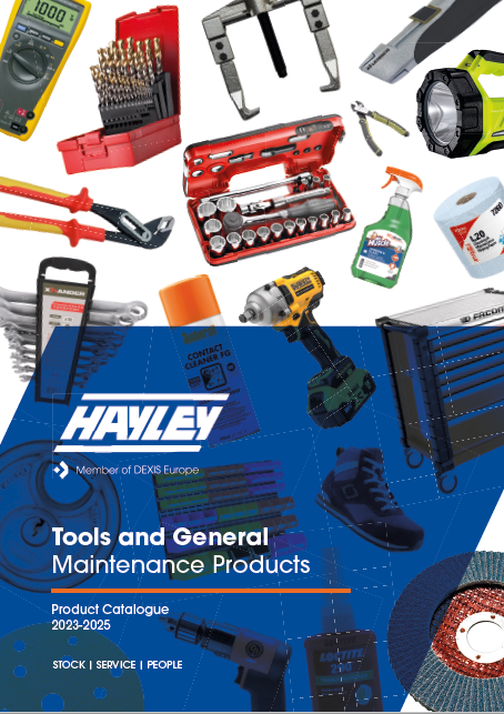 Front cover artwork for the Hayley tools catalogue 2023-2025