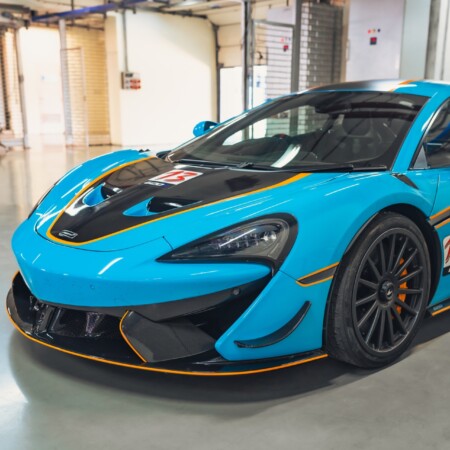 luxury sports car in blue