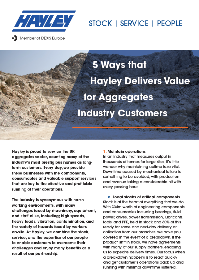 5 ways that Hayley delivers value for aggregates industry customers