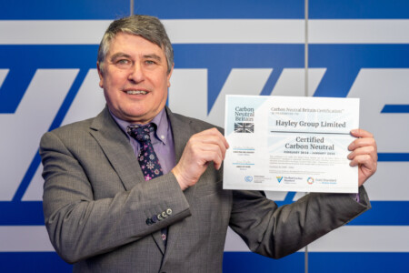 Mark Fulwell with the Carbon Neutral Britain certificate