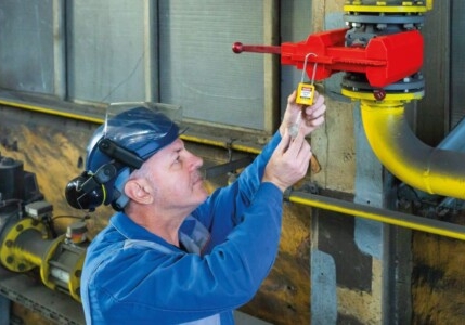 Lockout Tagout device being used by engineer